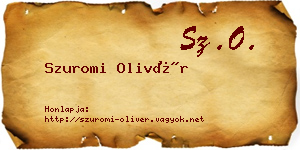 Szuromi Olivér névjegykártya