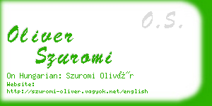oliver szuromi business card